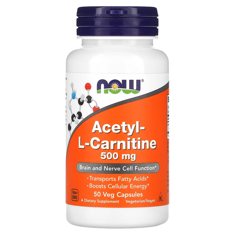 NOW Foods, Acetyl-L- Carnitine 500 mg 50 Veg Capsules